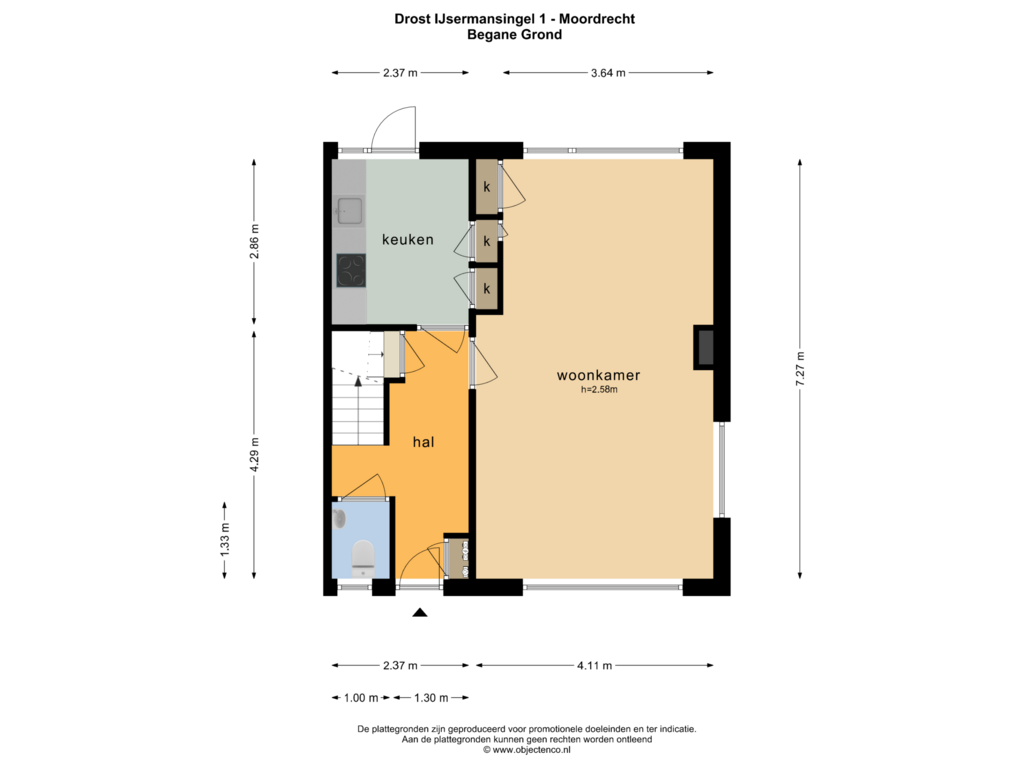 View floorplan of Begane Grond of Drost IJsermansingel 1