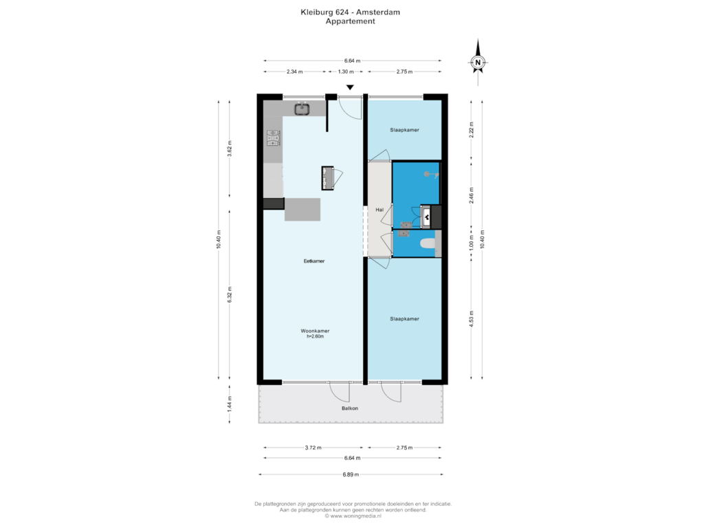 View floorplan of Appartement of Kleiburg 624