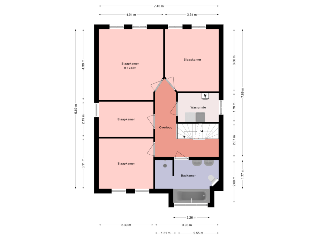 View floorplan of Eerste verdieping of Noordvaarder 10