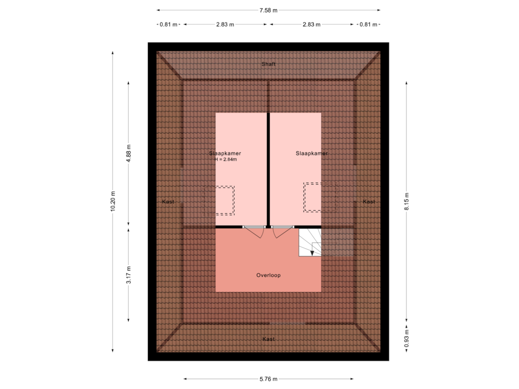 View floorplan of Tweede verdieping of Noordvaarder 10