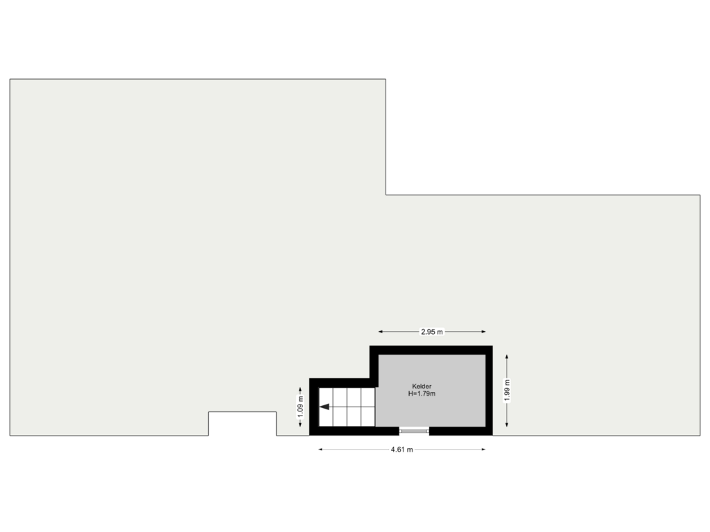 Bekijk plattegrond van Kelder van Oude Arnhemse Bovenweg 1