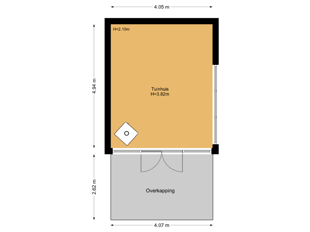 Bekijk plattegrond van Tuinhuis van Oude Arnhemse Bovenweg 1