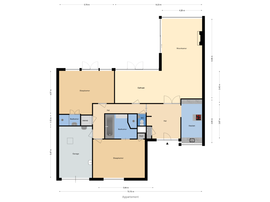 Bekijk plattegrond van Appartement van Deensestraat 3