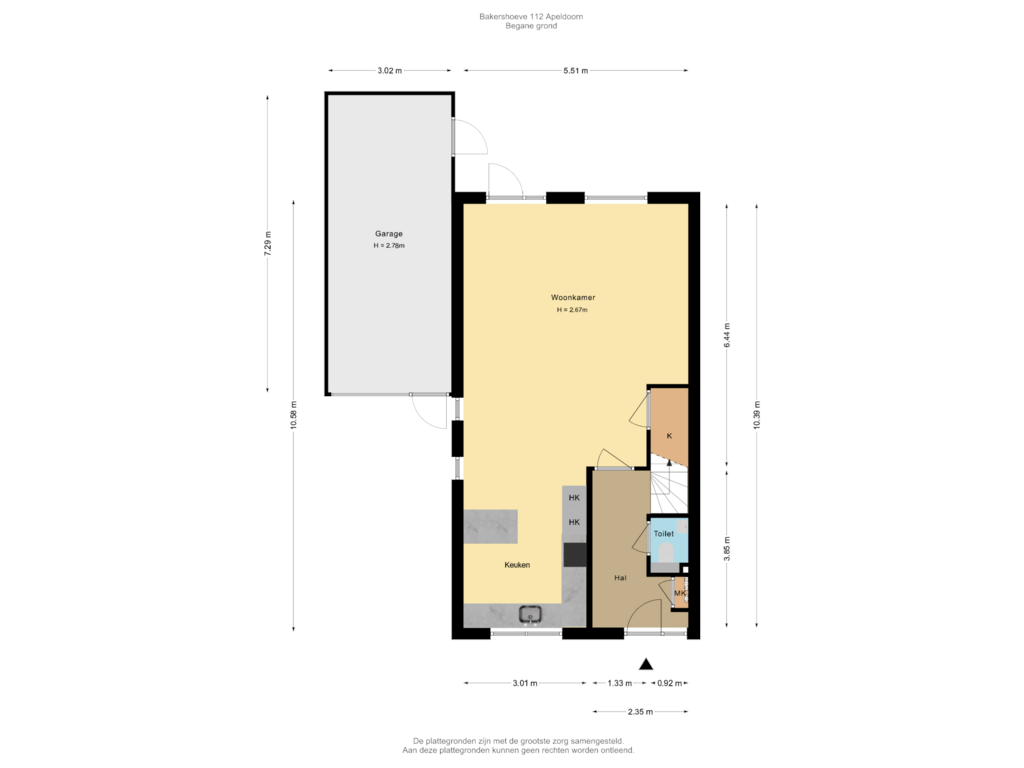 Bekijk plattegrond van Begane grond van Bakershoeve 112