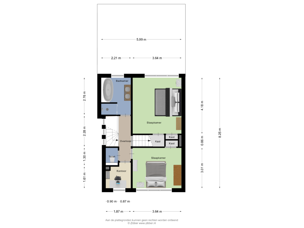 View floorplan of Eerste Verdieping of Boddenkampsingel 100