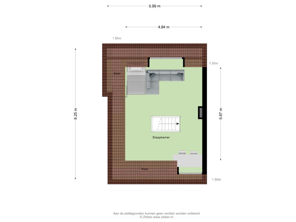 View floorplan of Tweede Verdieping of Boddenkampsingel 100