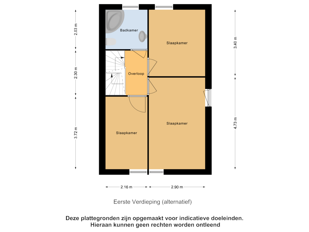 Bekijk plattegrond van Eerste Verdieping (alternatief) van Ben Goeriondomein 11