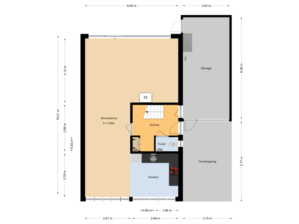 Bekijk plattegrond van Begane grond van Oosteres 16