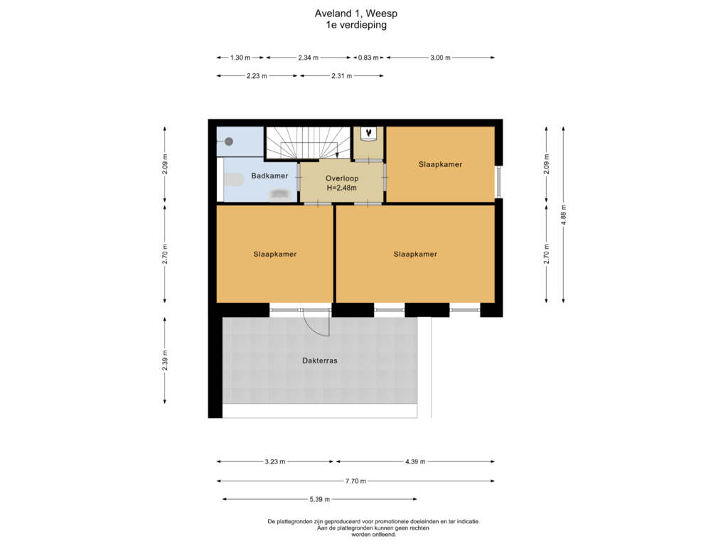 Bekijk plattegrond van 1e verdieping van Aveland 1