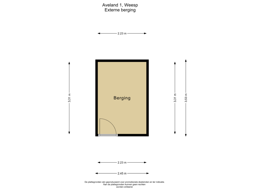 Bekijk plattegrond van Externe berging van Aveland 1