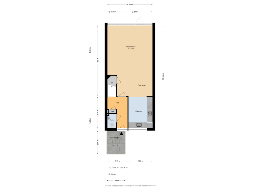 Bekijk plattegrond van Begane grond van Kleefsehoek 29