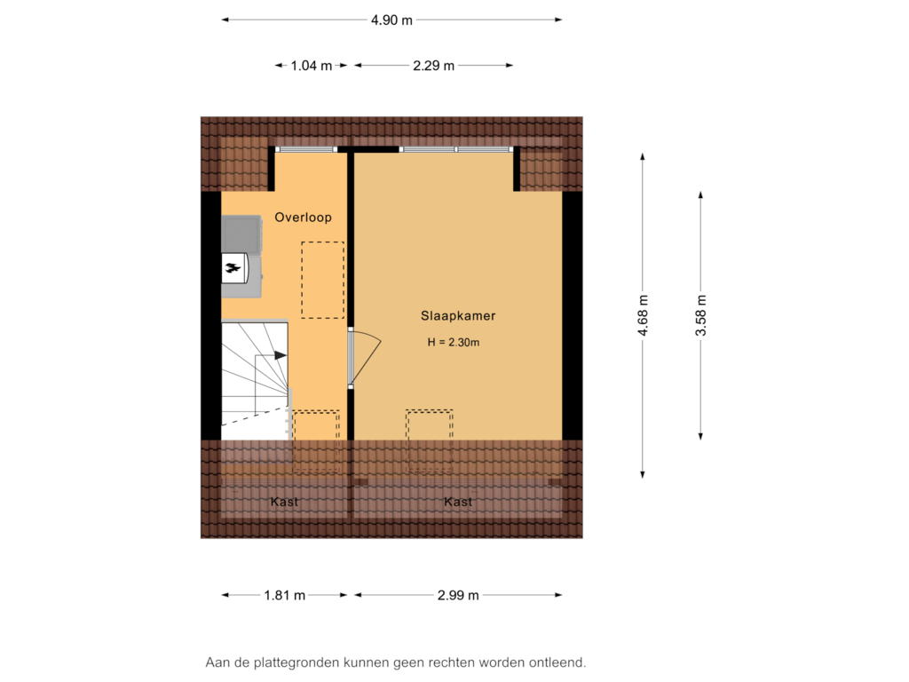 Bekijk plattegrond van 2e Verdieping van Kleefsehoek 29