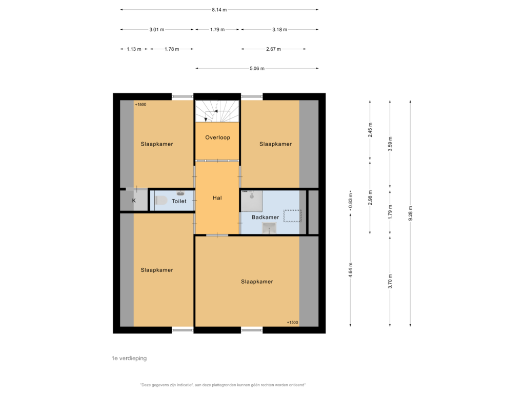 Bekijk plattegrond van 1e verdieping van Anna de Renessestraat 33