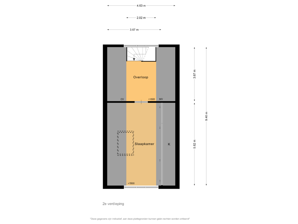 Bekijk plattegrond van 2e verdieping van Anna de Renessestraat 33