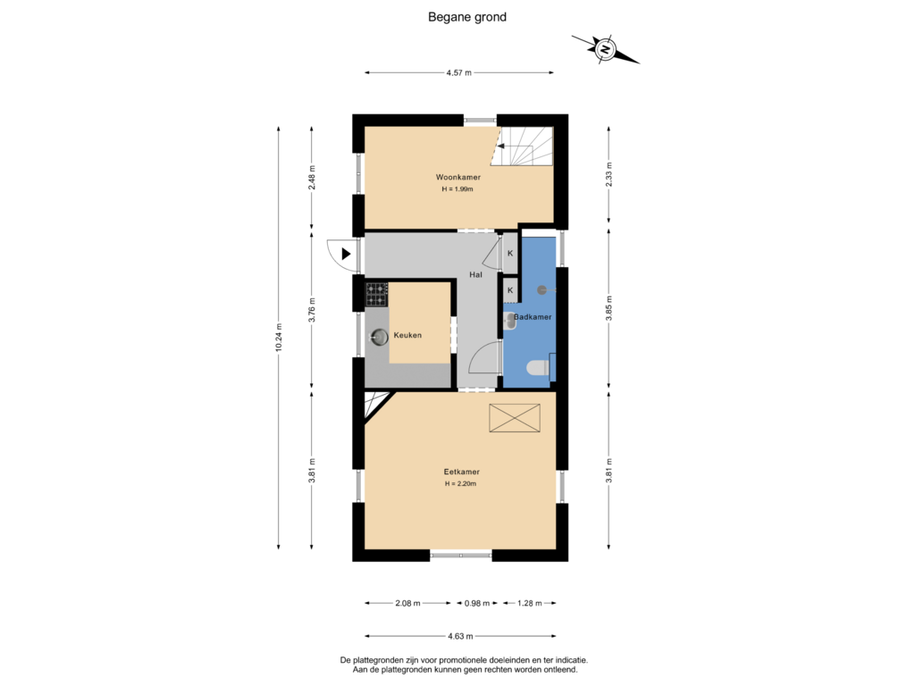 View floorplan of Begane grond of Kerkstraat 12