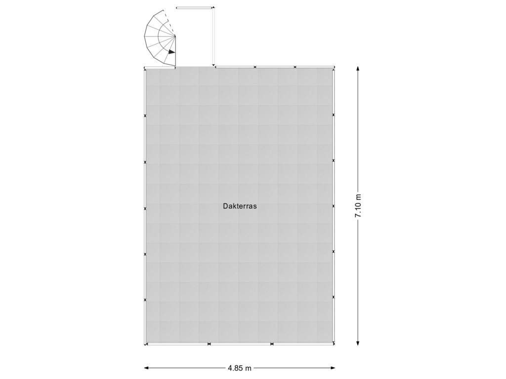 View floorplan of Dakterras of Anne Frankstraat 115