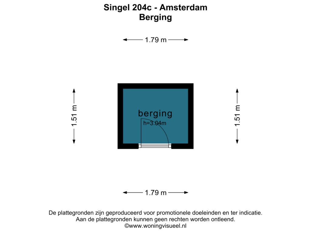 Bekijk plattegrond van BERGING van Singel 204-C