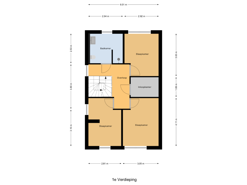 Bekijk plattegrond van 1e Verdieping van Wijngaard 71-A