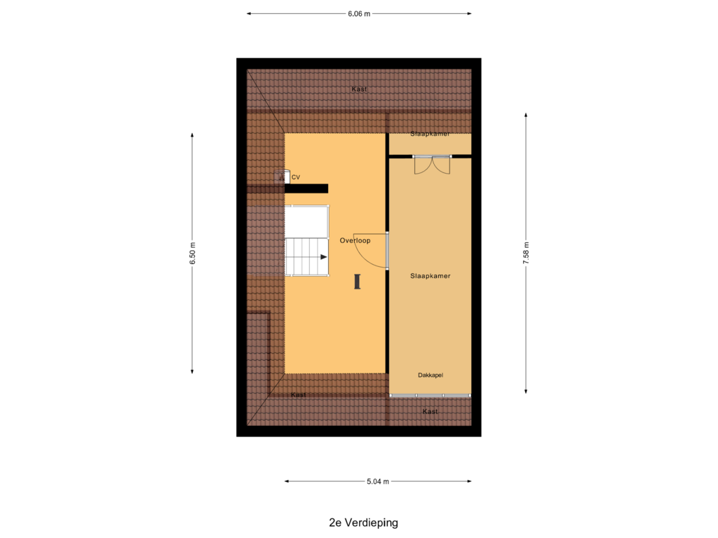 Bekijk plattegrond van 2e Verdieping van Wijngaard 71-A