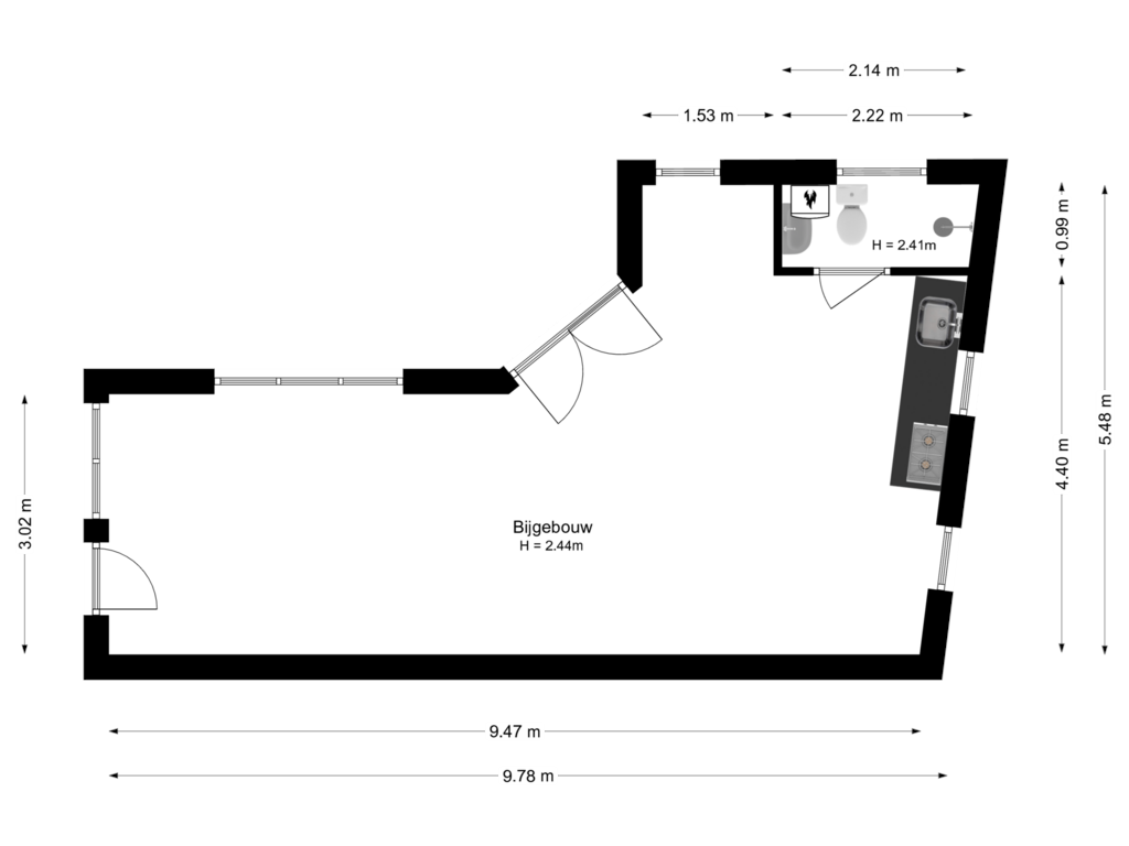 Bekijk plattegrond van Bijgebouw van Nicolaas Beetslaan 48