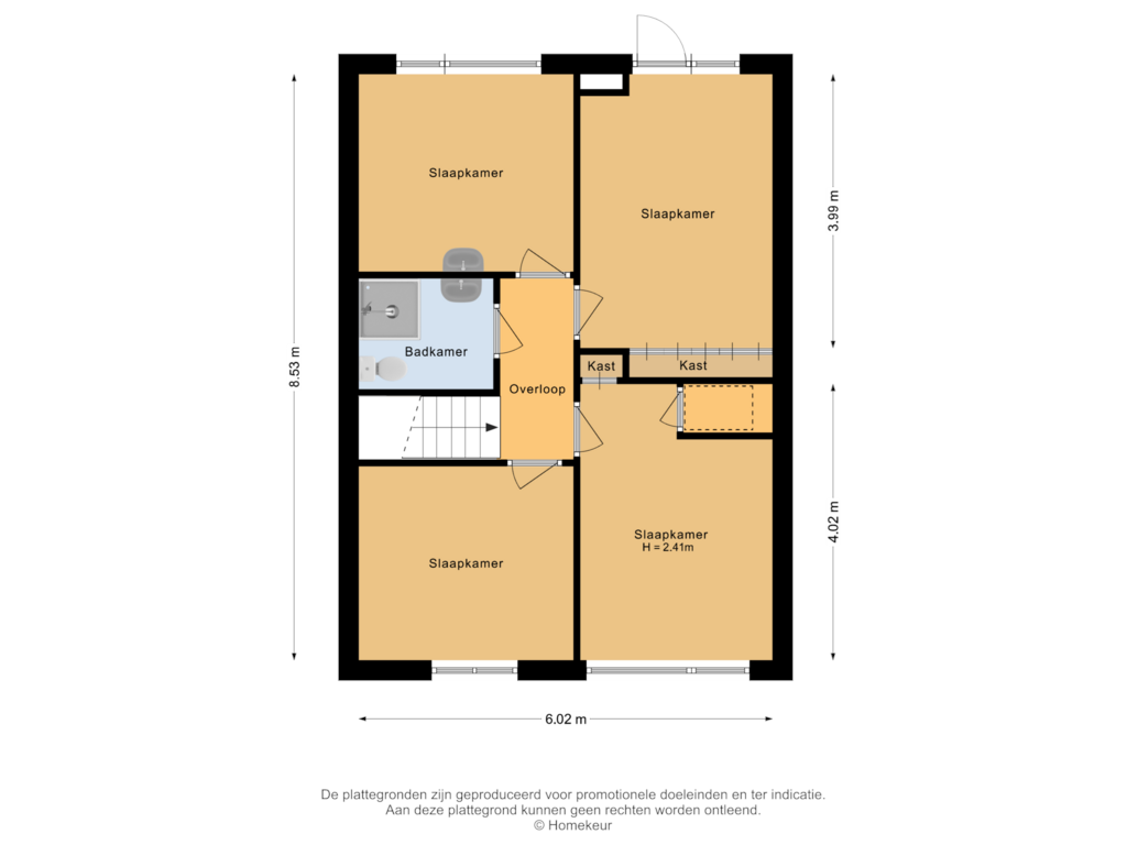 View floorplan of Eerste verdieping of Vronesteijn 26