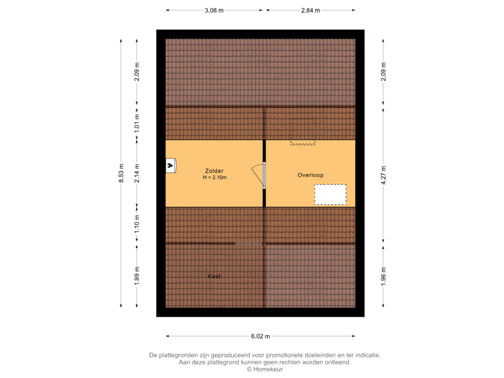 View floorplan of Tweede verdieping of Vronesteijn 26