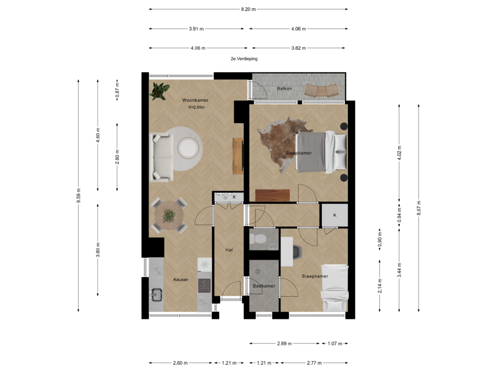 View floorplan of 2e Verdieping of Hertenrade 378