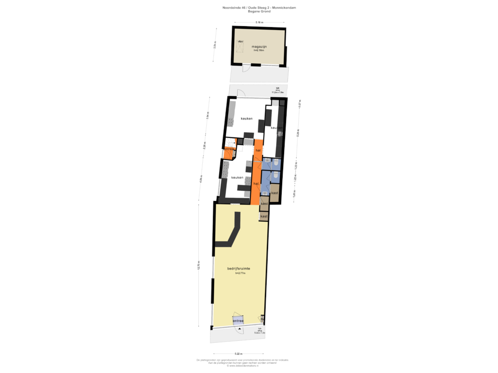 Bekijk plattegrond van Begane Grond van Noordeinde 46