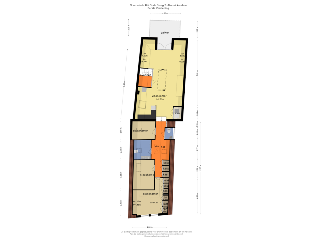 Bekijk plattegrond van Eerste Verdieping van Noordeinde 46