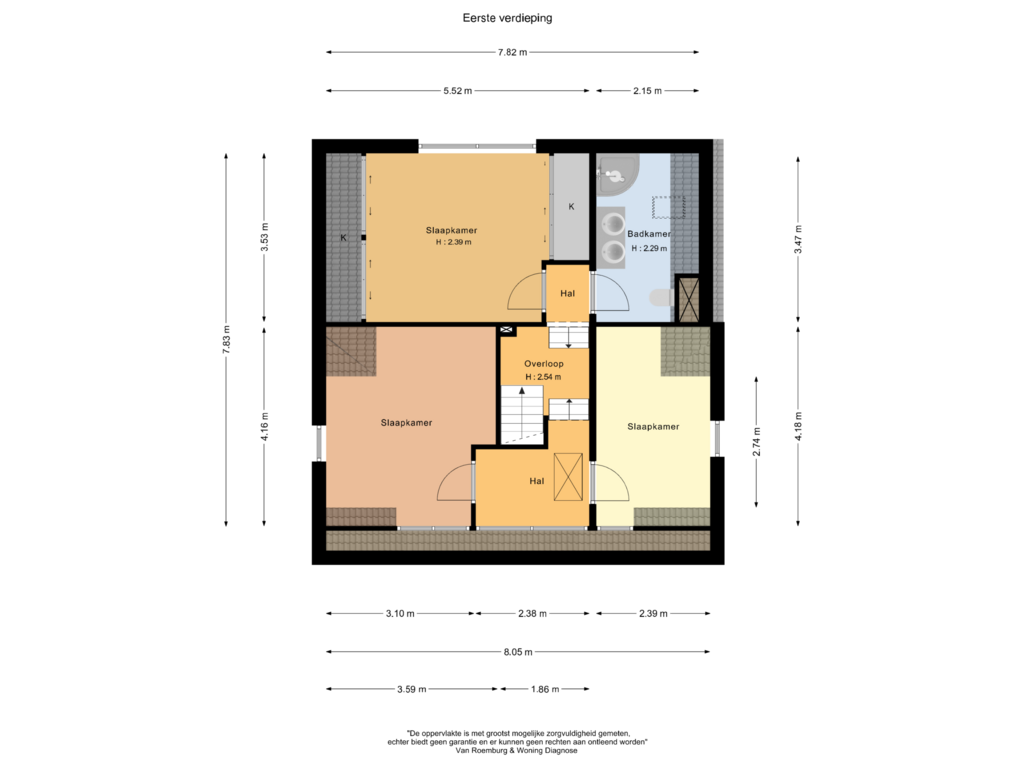 View floorplan of Eerste verdieping of Herenweg 72