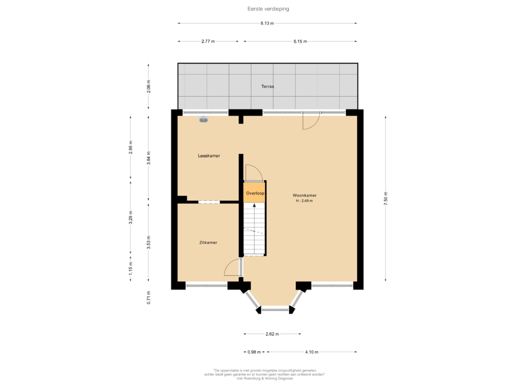 Bekijk plattegrond van Eerste verdieping van Achterdijk 41