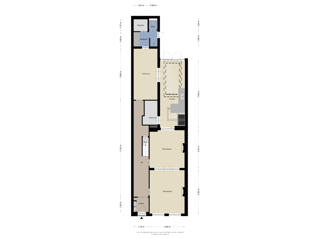 View floorplan of Begane Grond of Wilhelminasingel 89