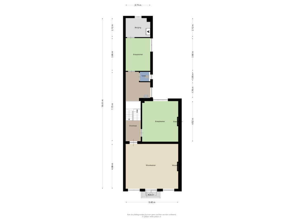 View floorplan of Eerste Verdieping of Wilhelminasingel 89