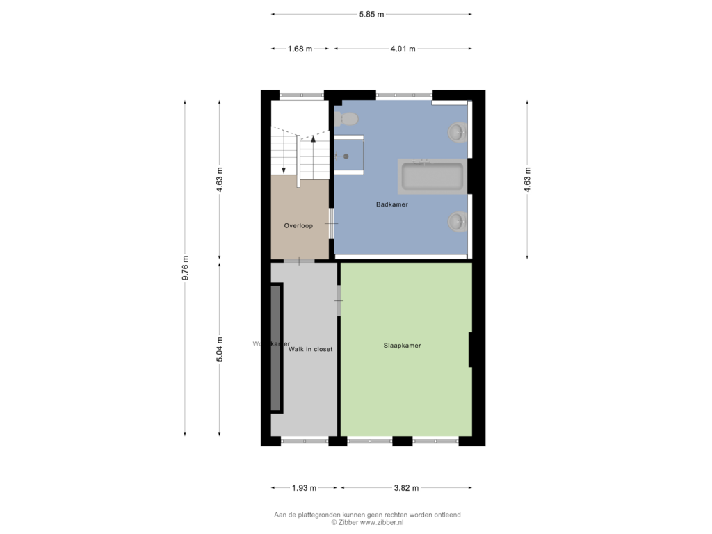 View floorplan of Tweede verdieping of Wilhelminasingel 89