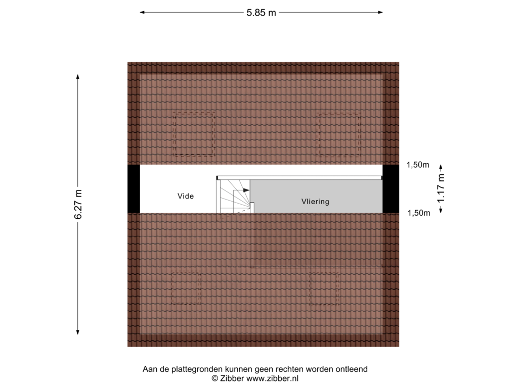 View floorplan of Vliering of Wilhelminasingel 89