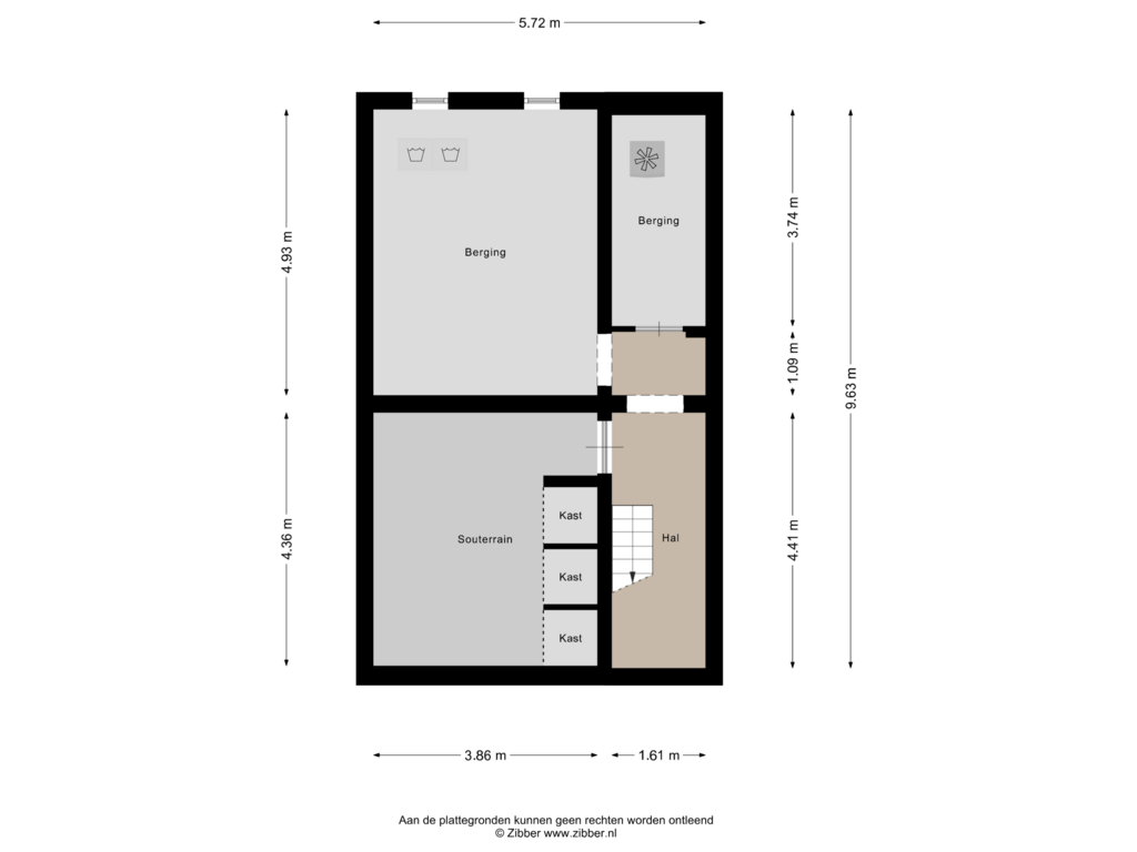 View floorplan of Souterrain of Wilhelminasingel 89