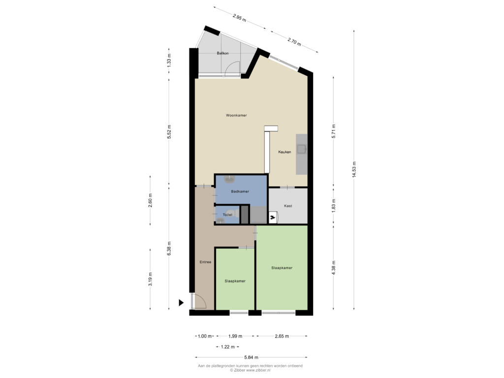 Bekijk plattegrond van Appartement van Grasbroekerweg 3-H