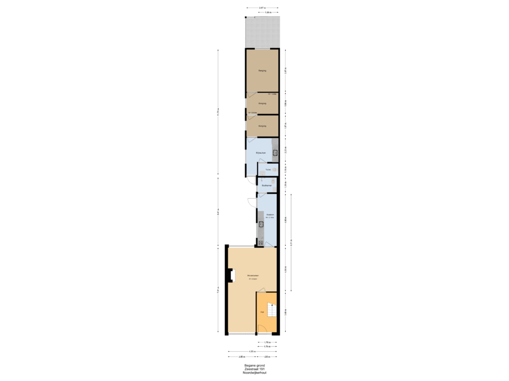 Bekijk plattegrond van Begane grond van Zeestraat 191