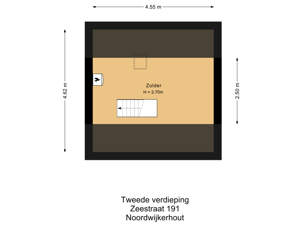 Bekijk plattegrond van Tweede verdieping van Zeestraat 191
