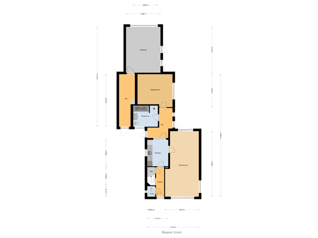 Bekijk plattegrond van Begane Grond van Ooststraat 28