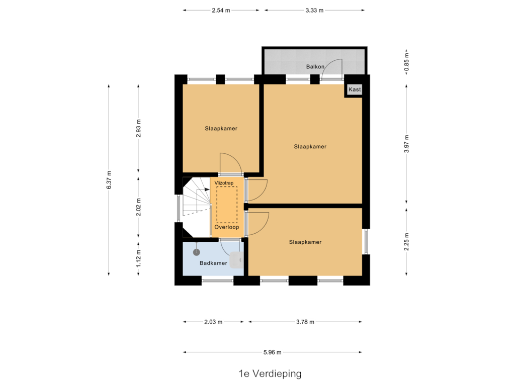 Bekijk plattegrond van 1e Verdieping van Ooststraat 28