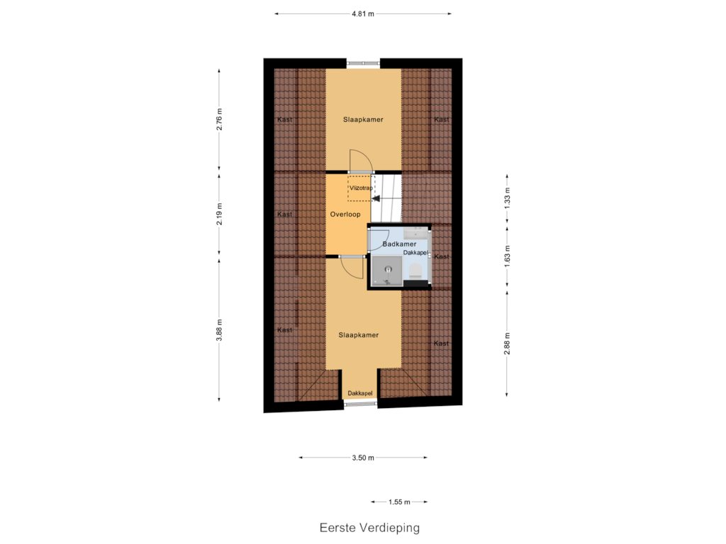 Bekijk plattegrond van Eerste Verdieping van Achtvoet 2