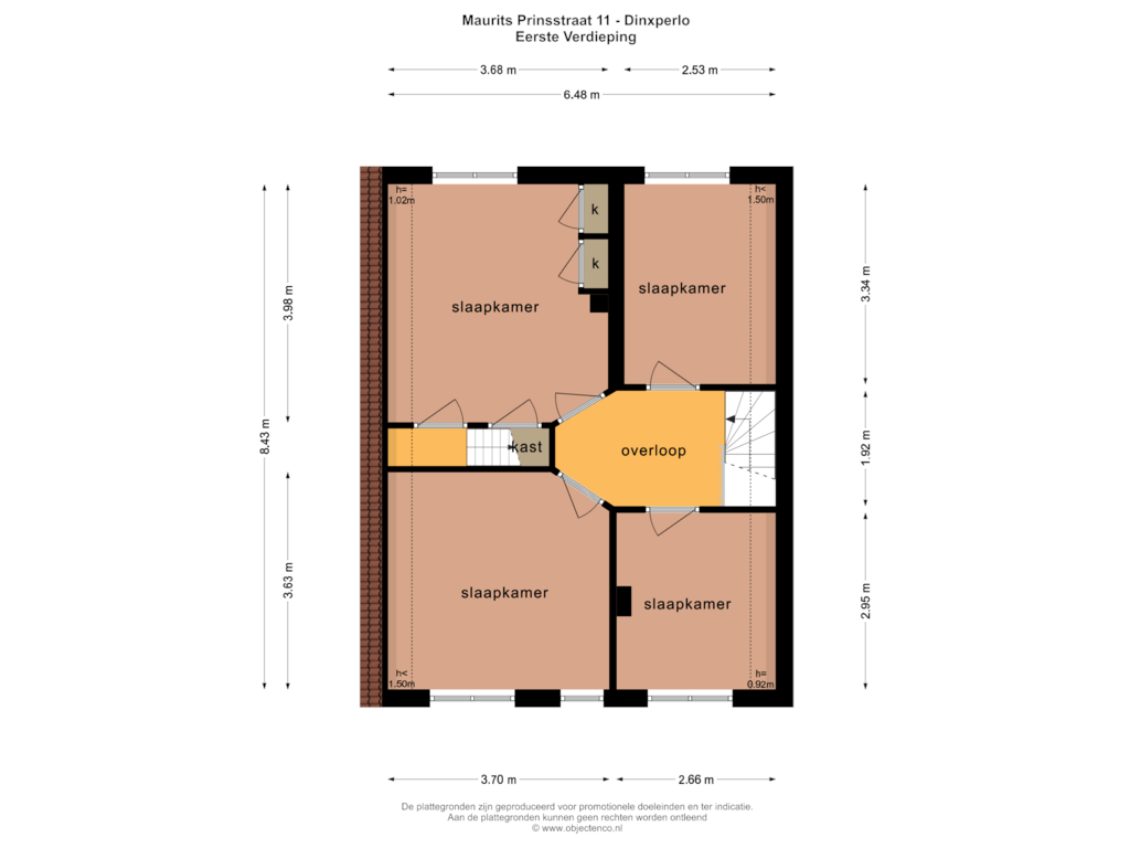 Bekijk plattegrond van EERSTE VERDIEPING van Maurits Prinsstraat 11