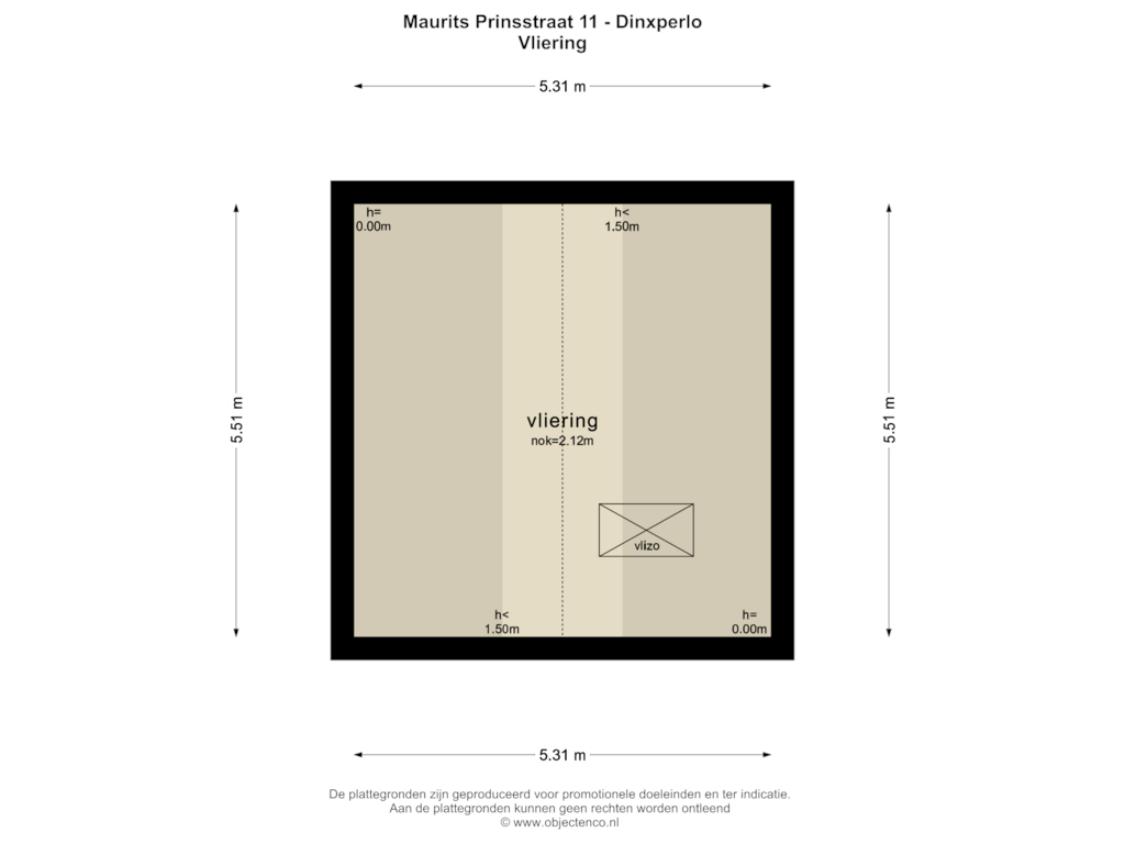 Bekijk plattegrond van VLIERING van Maurits Prinsstraat 11