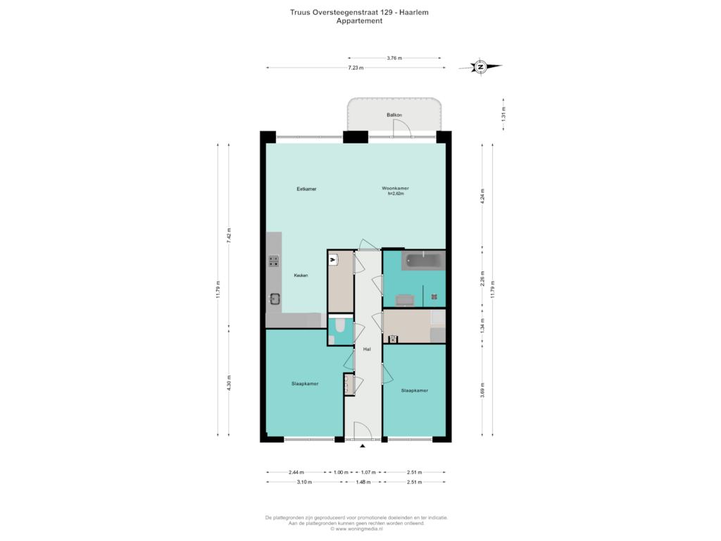 View floorplan of Appartement of Truus Oversteegenstraat 129