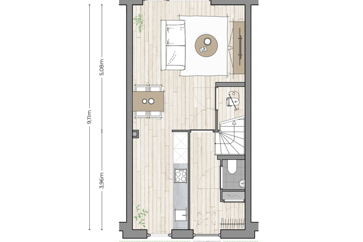 Bekijk foto 3 van Tussenwoning dorpse straat (Bouwnr. 12)