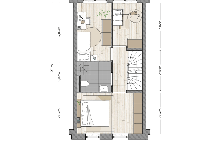 Bekijk foto 4 van Tussenwoning dorpse straat (Bouwnr. 12)