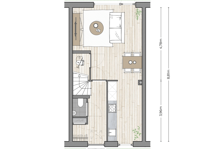 Bekijk foto 3 van Tussenwoning dorpse straat (Bouwnr. 18)