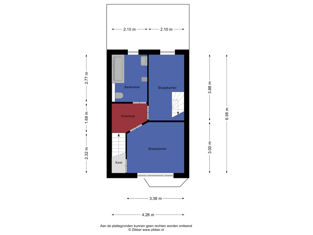 View floorplan of Eerste verdieping of Leeuwerikstraat 102