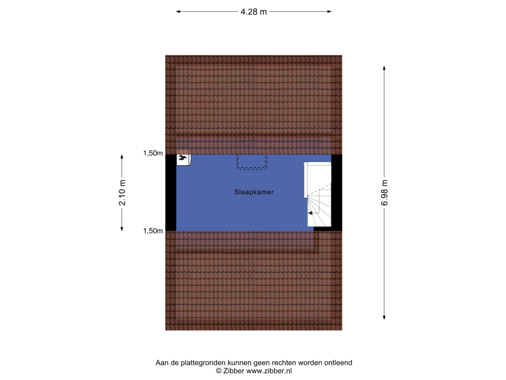 View floorplan of Tweede verdieping of Leeuwerikstraat 102